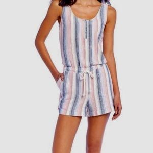 CHELSEA  & VIOLET stripped romper jumpsuit blue/pink.Size small